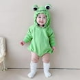 thumbnail image 2 of Likimi Baby Boys Jumpsuits Long Sleeve Solid Color Hooded Onesie Fashion Comfortable Soft Spring Fall Homewear Size 0-3 Months Green, 2 of 9
