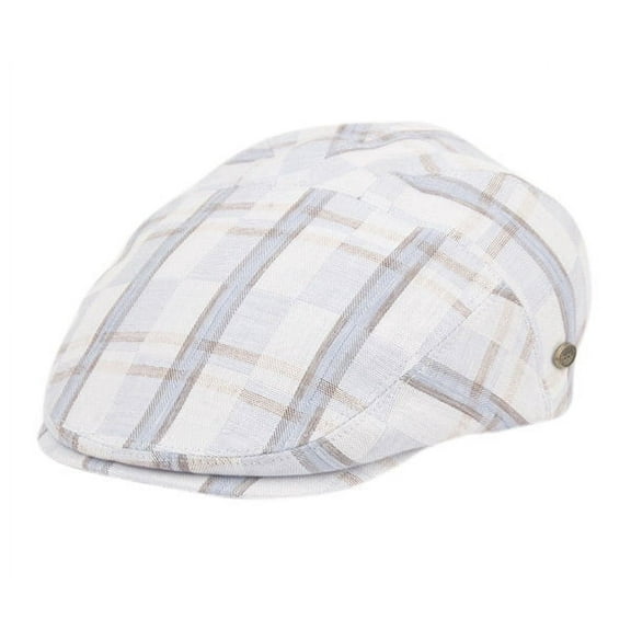 Men's Cotton Plaid Newsboy Ivy Caps Flat Ivy Caps Snap Brim Ivy Caps