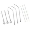 Shop LC Home Kitchen Silver 9pcs Set of 3 Reusable Curved Straws 3 Spoons 3 Cleaning Brush