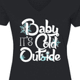 thumbnail image 4 of Inktastic Baby It's Cold Outside Women's V-Neck T-Shirt, 4 of 5