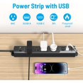 thumbnail image 2 of TROND Power Strip Surge Protector with USB, 3ft Long Extension Cord for 4 USB and 4 AC Outlets Black, 2 of 7