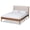 Brown, variant on Baxton Studio Lenora Beige and Walnut Brown Finished Wood Queen Size Bed