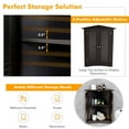 thumbnail image 5 of Spaco Bathroom Corner Storage Freestanding Floor Cabinet with Shutter Door-Brown, Bathroom Storage Cabinet for Entryway Storage, Home Office Furniture, 5 of 7