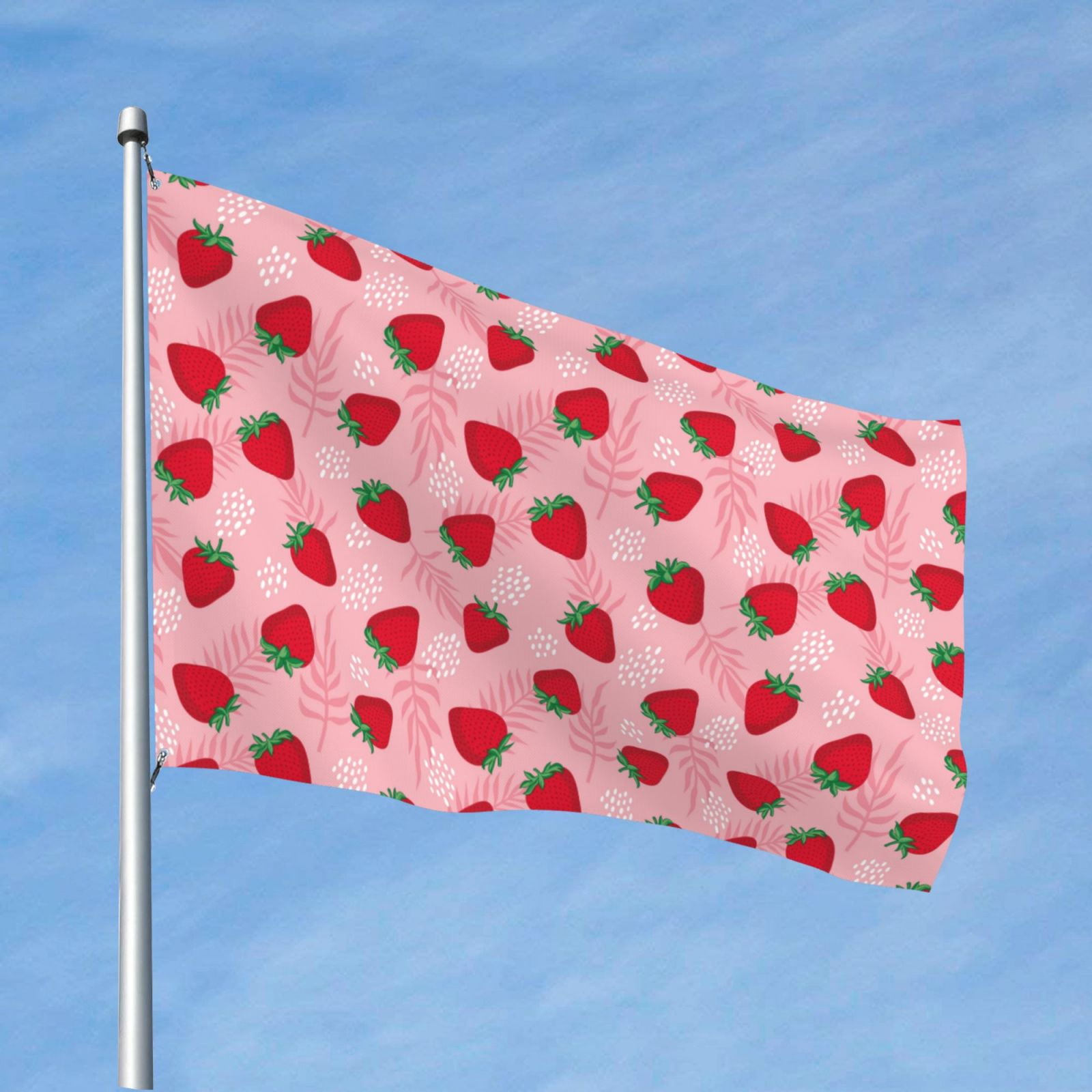 Vsdgher Strawberry Print Outdoor Decorative Flag 4x6ft, Suitable for outdoor decoration, can be hung indoors, on outdoor lawns, balconies, parties