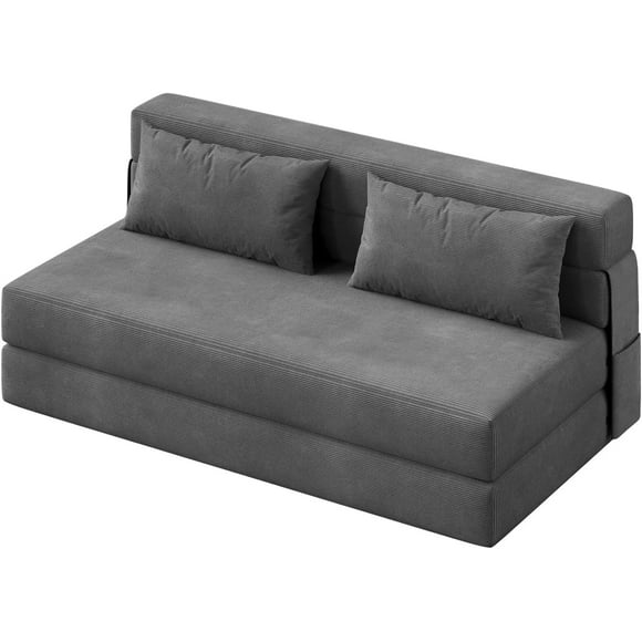 YUSAZENS 80" x 60" x 6" Folding Sofa Bed Sleeper Chair, Single Size Futon Couch with Pillow, Space-Saving Foldable Mattress for Dorm, Living Room, Office