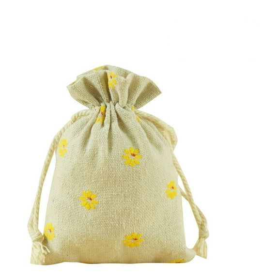 Phenofice 20Pcs Small Burlap Sacks Yellow Jute Bags for Gift and Cosmetic Storage