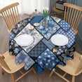 thumbnail image 3 of Pioneer Flower Floral Print Pattern Round Tablecloth 60"x60",Wrinkle Wipeable Table Cloth for Kitchen Dining Room Picnic Patio Party, 3 of 6