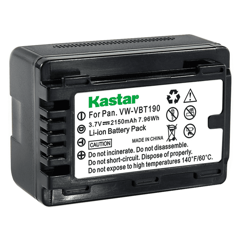 Kastar 1-Pack Battery VW-VBT190 Replacement for Panasonic HC-V250