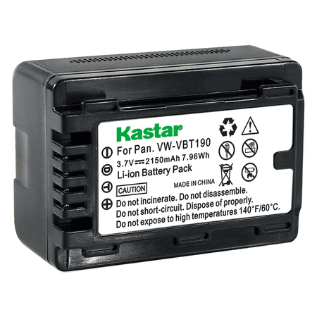 Kastar 1-Pack Battery VW-VBT190 Replacement for Panasonic HC-V520M  HC-V520GK  HC-V520MGK  HC-V520K  HC-V550  HC-V550M  HC-V550K  HC-V620M  HC-V710  HC-V720  HC-V720M  HC-V720GK Camera