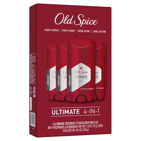 Old Spice Ultimate 4-In-1 Antiperspirant Deodorant, Swagger Scent, 2.6 oz, 4-Pack
