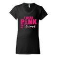 thumbnail image 2 of I Wear Pink for My Friends Survivor Awareness Womens V-Neck Tee, Black, Small, 2 of 3