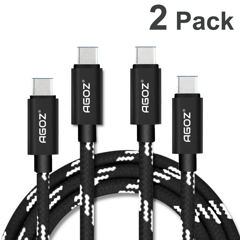  AINOPE USB C to USB C Charger Cable 60W 2-Pack 6.6ft Type C  Charging Cable Cord Right Angle Fast Charging USBC to USBC Cable for iPhone  15 Pro Max Plus Samsung