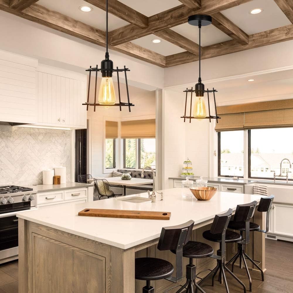 Oumilen Farmhouse 1 Light Ceiling Pendant Lights Black