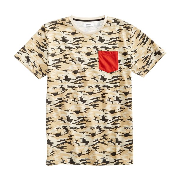 Camiseta básica con bolsillo de camuflaje Univibe Beige XXL