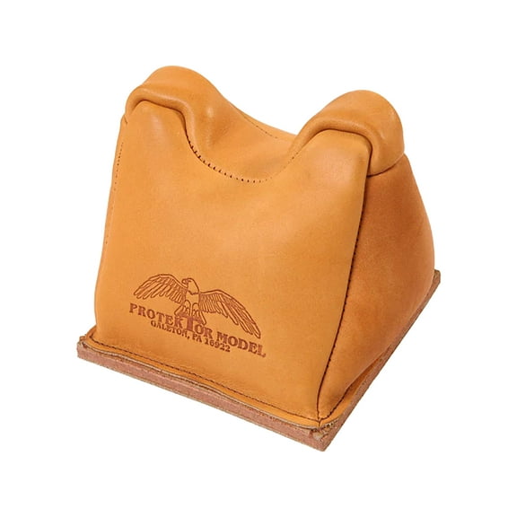 Protektor Standard Front Shooting Rest Bag with Hard Bottom Leather Tan Filled