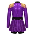 thumbnail image 3 of Aiihoo Kids Girls Shiny Sequins Jumpsuit Christmas Leotard Dress Uniform Purple 14, 3 of 6