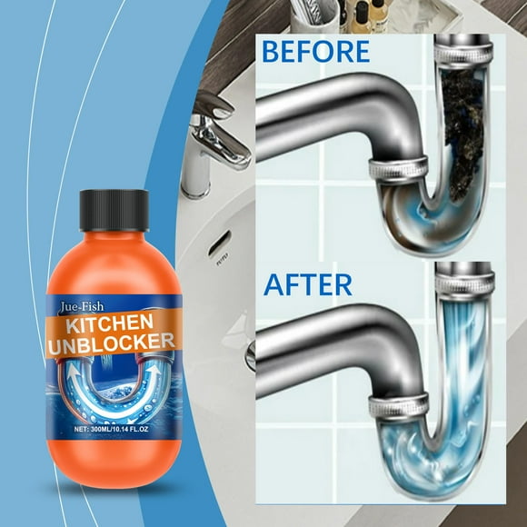 Jioakfa Cleaning Products Pipe Unclogger Kitchen Unclogger Powerful Pipe Unclogger Sink Sewer Cleaner Kitchen Toilet Pipe Cleaning Tool 300Ml Orange Size