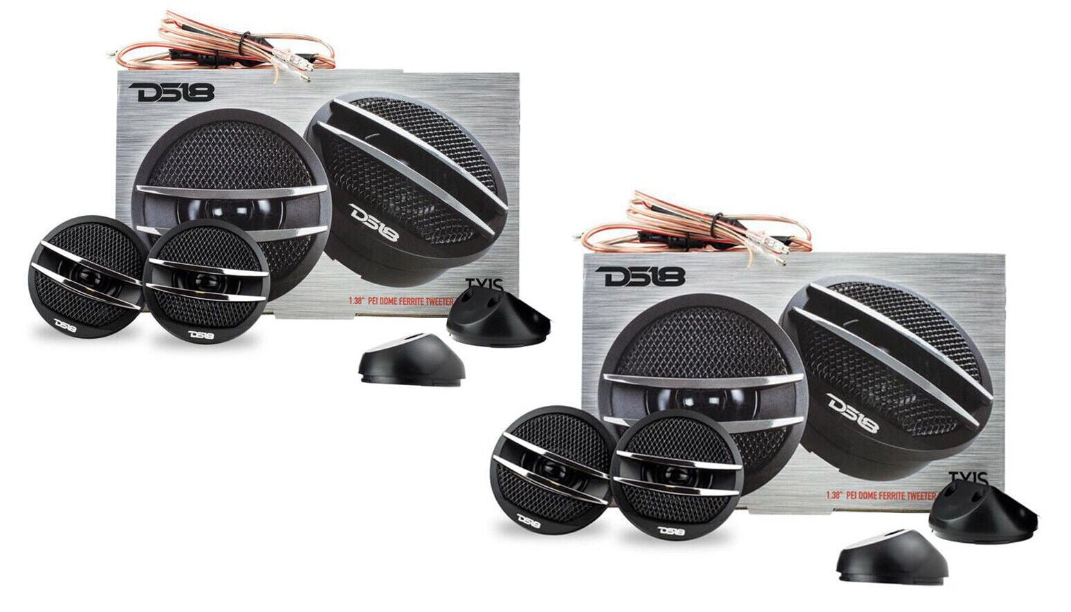 DS18 TX1S Soft Dome Ferrite Tweeters 1.38" VC 4 ohm w/ Crossovers 2 Speakers 