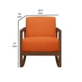 thumbnail image 5 of Benjara Clovi 32 Inch Rocker Accent Chair, Orange Fabric, Foam Cushions, Brown Wood, 5 of 5