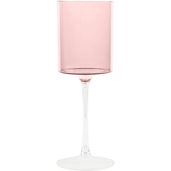 EcoQuality Pink Plastic Wine Glasses with Clear Stem - 9 oz Wine Glass, Disposable Shatterproof Wine Goblets, Reusable, Elegant Drink Cup Tumbler, Weddings, Party, Dinner, Baby Showers (20)