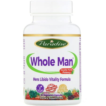 Paradise Herbs  Whole-Man  Mens Libido  Vitality Formula  60 Vegetarian