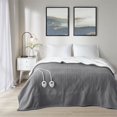 thumbnail image 2 of OLLIIX Serta Fleece to Sherpa Heated Electric Blanket, Full Size, Gray, Polyester Fabric, 2 of 8