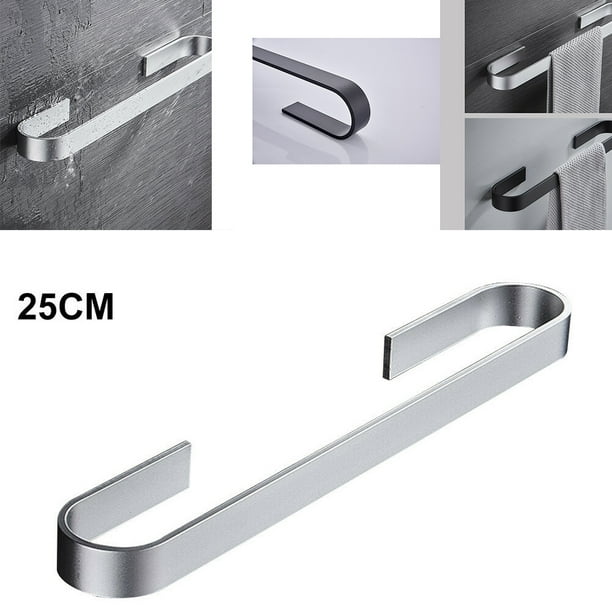 Toallero Toallero Toallero Baño Toallas Estante Percha Negro Plata Aluminio-Magnesio Colgar En La Pared Toallero Organizador Cocina Estante De Almacenamiento Inevent HA024331-02