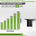 thumbnail image 3 of NavePoint 42U 4 Post Server Rack – Open Frame Rack for 19 Inch Equipment, Adjustable Depth 4-Post Network Rack with Casters Wheels, 42U Server Rack 881lbs Capacity, Black, 3 of 4