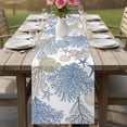 thumbnail image 4 of Blue Coral Coastal Table Runner 72 Inches, Beige Conch Starfish Nautical Ocean Bed Runner Dresser Scarves Tabletop for Indoor Outdoor Parties/Ceremony/Banquet, 14" x 72", 4 of 9