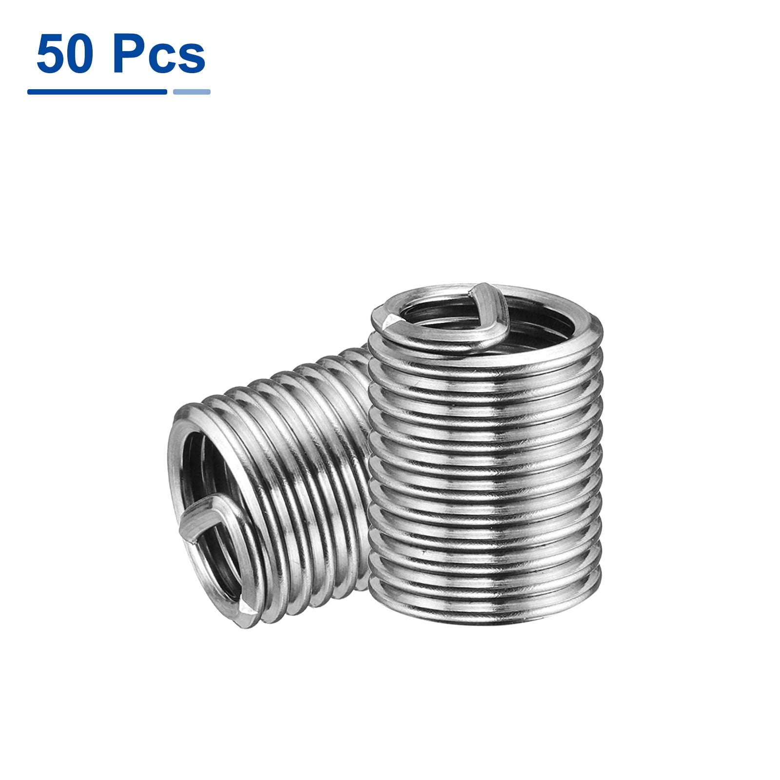 Uxcell 50pcs 7/16-14 UNC 2D Wire Thread Inserts 304 Stainless Steel Helical Type Repair Kit
