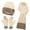 Beige-1, variant on FZ FANTASTIC ZONE Womens Winter Warm Beanie Hat Touchscreen Gloves Long Scarf Set Ribbed Cable Knit with Fleece Lined Skull Pom Caps, Khakiwhite