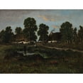 thumbnail image 3 of Théodore Rousseau 14x12 Black Modern Framed Museum Art Print Titled - Cottages Near Larchant (Not Dated), 3 of 5
