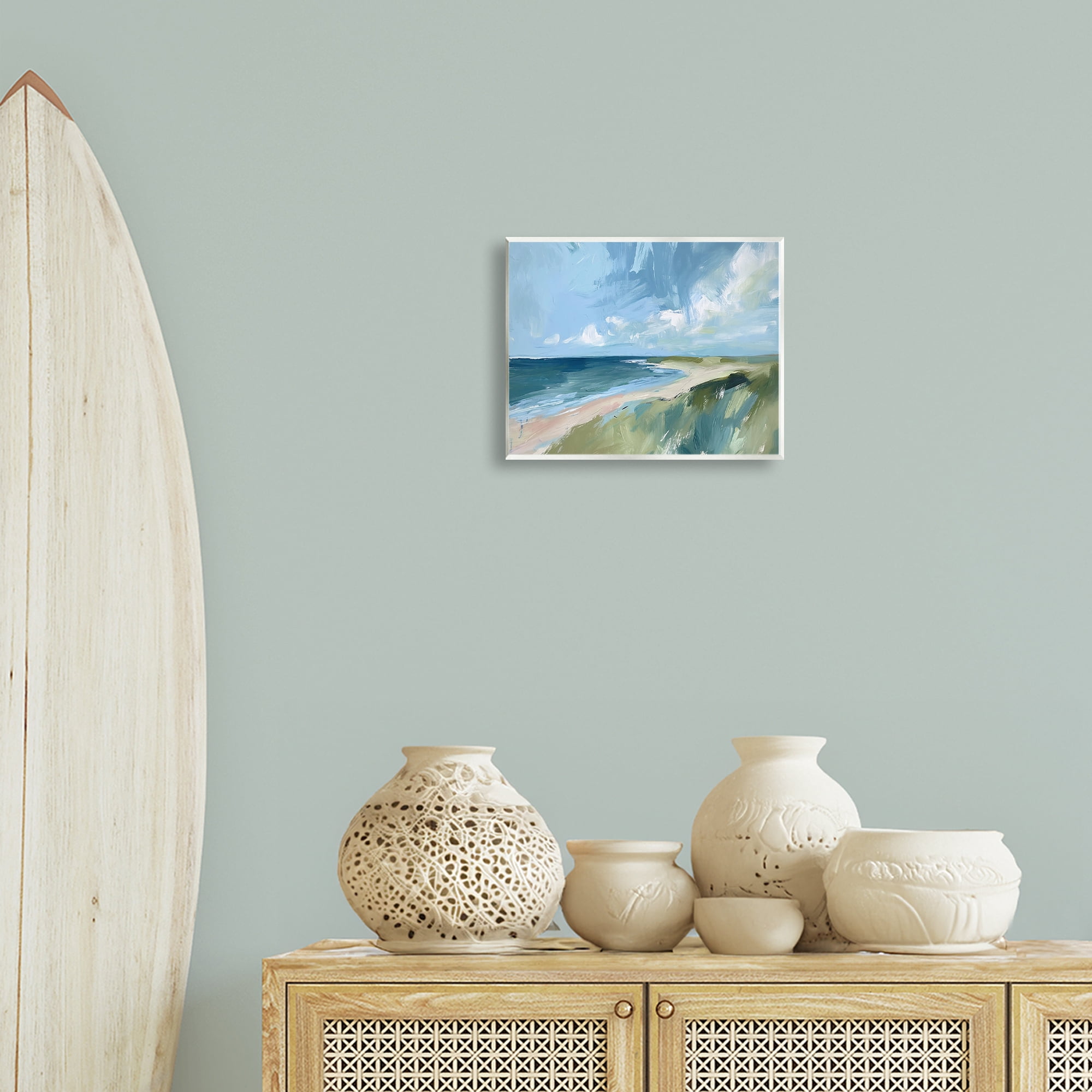 Stupell Industries Coastal Wilderness Landscape Coastal Painting Unframed Art Print Wall Art, 14 x 11