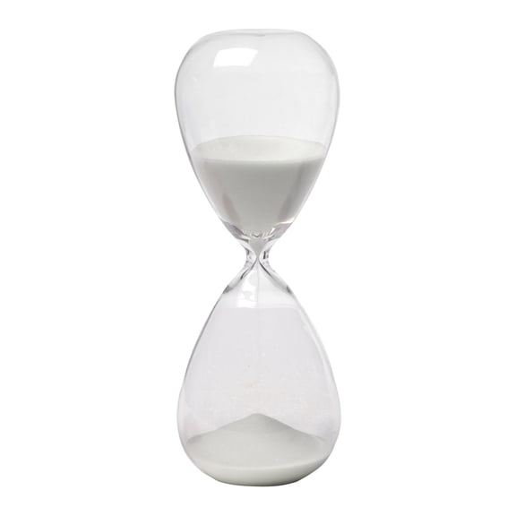 8" Ferdinand 30-Minute Hourglass, White Sand Set of 2-Color:Clear,Style:Contemporary