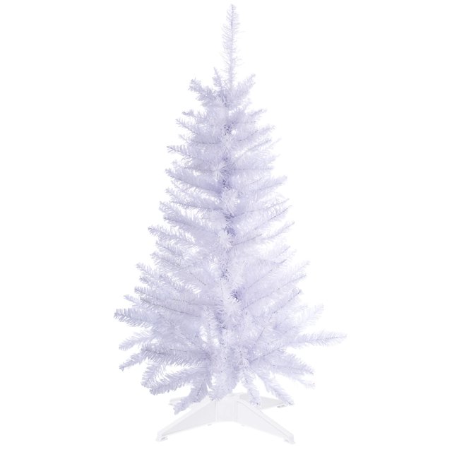 Árbol de Navidad Senjie artificial de 1,2 m, color blanco con luz