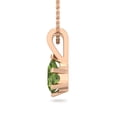thumbnail image 3 of SuperJeweler 1/2 Carat Pear Shape Peridot Necklace in 14K Rose Gold Over Sterling Silver, 18 inches for Women, 3 of 6