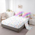 thumbnail image 3 of Manfei Lovely Initial B 7-Piece King Bedding,Pretty Bowtie King Bed in a Bag,Pink,Colorful Stars Reversible, 3 of 7