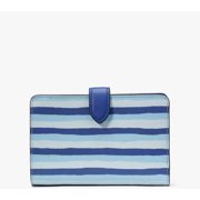 Kate Spade New York Schuyler Wave Stripe Medium Compact Bifold Wallet In Blue Multi