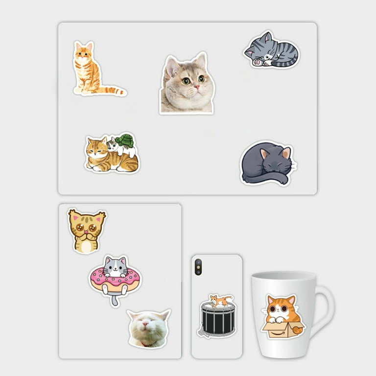 Cartoon Cute Stickers Cats, Notebook Luggage Suitcase