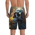 thumbnail image 4 of Lsque Flower Field Skull Mens Sleep Pajama Shorts,Short Pajama Pants, Cotton Ultra-Soft Knit-Large, 4 of 9