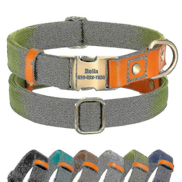 Beirui Collar De Perro De Cuero Acolchado Suave Para Perros, Cómodo Y Resistente, Collar De Cuero Para Perros Pequeños, Medianos Y Grandes, Con Herrajes De Aleación De Para Caminar
