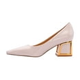 thumbnail image 3 of Ninety Union Blink Square Toe Pump On A Architectural 2.5 Inch Heel, Beige, 10, 3 of 5