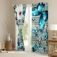 thumbnail image 3 of Castle Fairy Boys Girls Flying Butterflies Black Out Curtains,Lodge Cabin Curtains Pack of 2 (42x63 Each),Chic Floral Flowers Bedroom Curtains,Breathable Home Decor, 3 of 6