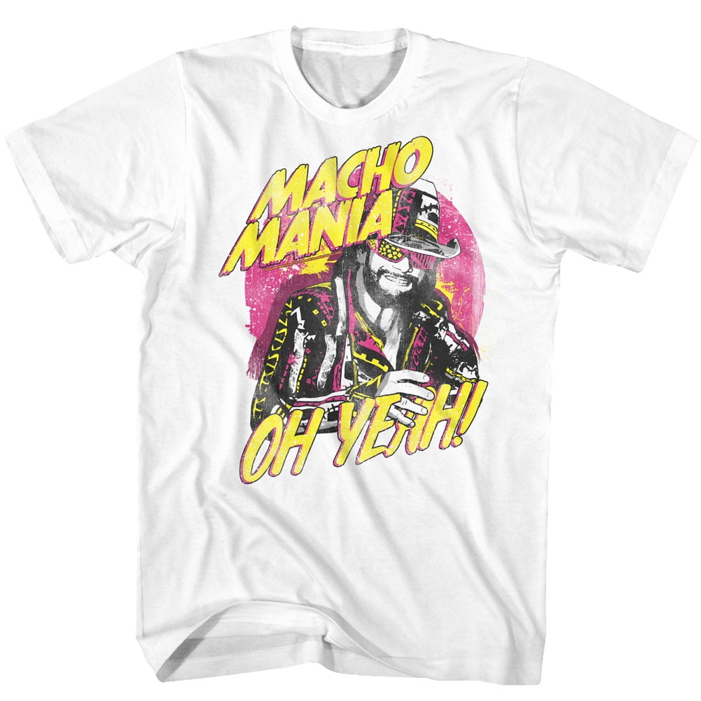 Macho Man Macho Mania White Adult TShirt