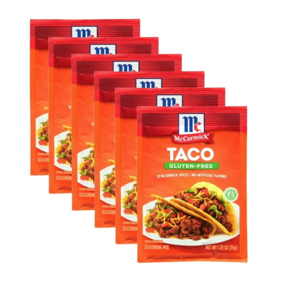 McCormick Gluten Free Taco Seasoning Mix, 1.25 Oz Envelope (6 Pack)