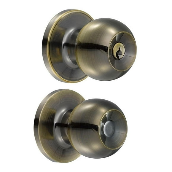 Cerradura De Pomo (bola) Para Baño Latón Antiguo 14po Lock Lock 14PO