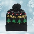 thumbnail image 2 of NOKIO Winter Warmth Knit Beanie Cozy Snowflake Knitted Cap Cable Knit Elf Hat Nordic Snowflake Beanie Christmas Woolen Hat Female Fashion Trend Casual Woolen Ball Hat With LED Light, 2 of 2