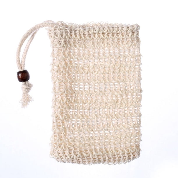 10 bolsas ahorradoras de jabón, bolsa de jabón exfoliante de sisal natural para hacer espuma y secar las barras de jabón, jabón de ducha (beige, 9 x 14 cm)