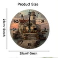 thumbnail image 2 of ZXCXRQFa Lighthouse Seagull Sailboat Flowerpot Coastal Kitchen Home 10 Inch Silent Vintage Design Round Wall Clock Numerals Design Non Ticking Retro Clocks Home Decor Desk Clock, 2 of 7
