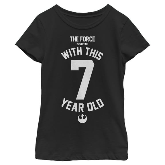 Girl's Star Wars Force Is Strong With This Year Old Rebel Logo Graphic Tee Black X Small